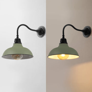Aurora 12.25" Farmhouse Industrial Indoor/Outdoor Iron LED Gooseneck Arm Outdoor Sconce